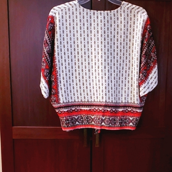 *LN Tie Front Lightweight Business Casual Top Neiman Marcus Med - Picture 7 of 9